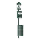 Furloo Pet Waste Station Kit with Roll Bag Locking Dispenser, 11.5 Gallon Round Lidded Trash Can, Pole, and Glow-in-the-Dark Sign (GCEFLO1RSG) Each