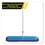 Gritt Commercial All-In-One Microfiber Dust Mop Set with Telescopic Handle, 48 x 5, Blue Microfiber Head, 40" to 72" Silver Aluminum Handle (GCEGRI17448T) 1 KT