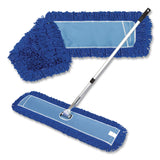 Gritt Commercial All-In-One Microfiber Dust Mop Set with Telescopic Handle, 48 x 5, Blue Microfiber Head, 72" Silver Aluminum Handle, 4/Kit (GCEGRI17448T4PK) Each