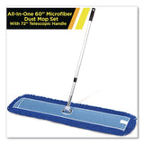 Gritt Commercial All-In-One Microfiber Dust Mop Set with Telescopic Handle, 60 x 5, Blue Microfiber Head, 40" to 72" Silver Aluminum Handle (GCEGRI17460T) 1 KT