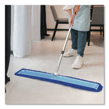 Gritt Commercial All-In-One Microfiber Dust Mop Set with Telescopic Handle, 60 x 5, Blue Microfiber Head, 72" Silver Aluminum Handle, 4/Kit (GCEGRI17460T4PK) Each