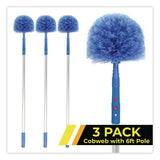 Gritt Commercial Cobweb/Corner Duster Brush with Telescopic Pole, 3 ft to 6 ft Handle, 3/Kit (GCEGRI1026F3PK) Each
