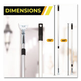 Gritt Commercial 72" Aluminum Telescopic Dust Mop Handle, 1" dia x 42" to 72", Silver, 3/Pack (GCEGRI1813PK) Each