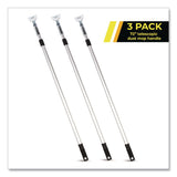 Gritt Commercial 72" Aluminum Telescopic Dust Mop Handle, 1" dia x 42" to 72", Silver, 3/Pack (GCEGRI1813PK) Each
