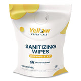 Gritt Commercial Yellow Essentials Sanitizing Wipes, 5 x 8, Unscented, White, 2,000 Wipes (GCEYE0012000) Each