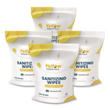 Gritt Commercial Yellow Essentials Sanitizing Wipes, 5 x 8, Unscented, White, 2,000/Refill Bag, 4 Refill Bags/Carton (GCEYE00120004PK) Case of 4