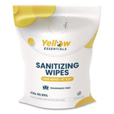 Gritt Commercial Yellow Essentials Sanitizing Wipes, 5 x 8, Unscented, White, 2,000/Refill Bag, 4 Refill Bags/Carton (GCEYE00120004PK) Case of 4