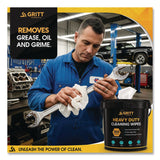 Gritt Commercial Heavy-Duty Cleaning Wipes, 10 x 12, Citrus, White, 300 Wipes/Bucket, 4 Buckets/Carton (GCEGRI63004) Case of 4