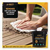 Gritt Commercial Heavy-Duty Cleaning Wipes, 10 x 12, Citrus, White, 300 Wipes/Bucket, 4 Buckets/Carton (GCEGRI63004) Case of 4