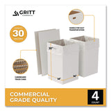 Gritt Commercial 30 Gallon Corrugated Cardboard Trash Can and Recycling Container, White, 4/Carton (GCEGRI52030G4) Case of 4