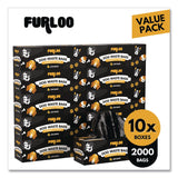 Furloo Commercial Grade Dog Waste Station Refill Bags, Open-Face, 8" x 13", Black, 200 Bags/Roll, 10/Carton (GCEFLO210) Case of 2000
