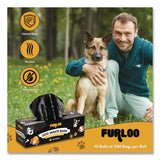 Furloo Commercial Grade Dog Waste Station Refill Bags, Open-Face, 8" x 13", Black, 200 Bags/Roll, 10/Carton (GCEFLO210) Case of 2000
