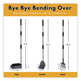 Furloo Dog Pooper Scooper Set with Heavy-Duty Metal Tray, Rake and Spade, 37.8" Length Black/Silver (GCEFLO3) Each