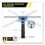 Gritt Commercial Pro Window Washing Kit with Swivel Squeegee and 6 ft Telescopic Pole, 14" Wide Blade (GCEGRI1306F14) Each