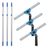 Gritt Commercial Pro Window Washing Kit with Swivel Squeegee and 6 ft Telescopic Pole, 14" Wide Blade, 3/Kit (GCEGRI1306F143P) Each