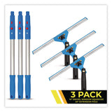 Gritt Commercial Pro Window Washing Kit with Swivel Window Squeegee and 20" Pole, 14" Wide Blade, 3/Kit (GCEGRI1313PK) Each