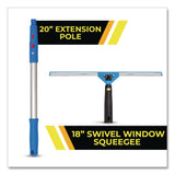 Gritt Commercial Pro Window Washing Kit with Swivel Window Squeegee and 20" Pole, 18" Wide Blade (GCEGRI13118) Each