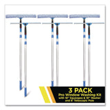 Gritt Commercial Pro Window Washing Kit with Squeegee, Washer and 6 ft Telescopic Pole, 18" Wide Blade, 3/Kit (GCEGRI1376F183P) Each