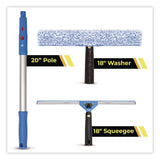 Gritt Commercial Pro Window Washing Kit with Squeegee, Washer and 20" Pole, 18" Wide Blade (GCEGRI13818) Each