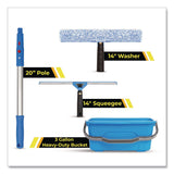 Gritt Commercial Pro Window Cleaning Kit with 14" Squeegee, 14" Washer, 20" Pole and 3 Gallon Heavy-Duty Bucket (GCEGRI138B) Each