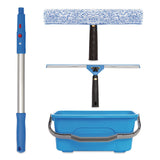 Gritt Commercial Pro Window Cleaning Kit with 14" Squeegee, 14" Washer, 20" Pole and 3 Gallon Heavy-Duty Bucket, 3/Kit (GCEGRI138B3PK) Each