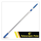 Gritt Commercial 6 ft Telescopic Aluminum Extension Pole with Click/Lock Adapter Cone, 3.5 ft to 6 ft, Blue/Silver (GCEGRI1066F) Each