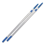 Gritt Commercial 6 ft Telescopic Aluminum Extension Pole with Click/Lock Adapter Cone, 3.5 ft to 6 ft, Blue/Silver, 2/Pack (GCEGRI1066F2PK) Each