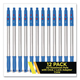 Gritt Commercial 20" Aluminum Pole with Click/Lock Adapter Cone, Blue/Silver, 12/Pack (GCEGRI10712PK) Each