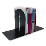 Huron Steel Bookends, Fashion Style, Nonskid Base, 4.75 x 5.5 x 9, Black, Pair (CTXHASZ0091) 1 Pair