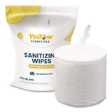 Gritt Commercial Yellow Essentials Sanitizing Wipes, 5 x 8, Unscented, White, 2,000/Refill Bag, 4 Refill Bags/Carton (GCEYE00120004PK) Case of 4