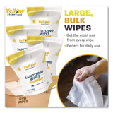Gritt Commercial Yellow Essentials Sanitizing Wipes, 5 x 8, Unscented, White, 2,000/Refill Bag, 4 Refill Bags/Carton (GCEYE00120004PK) Case of 4
