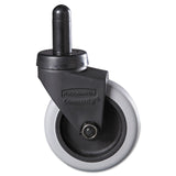 Rubbermaid® Commercial Replacement Bayonet-Stem Swivel Casters, Grip Ring Stem, 3" Soft Rubber Wheel, Black (SGSFG7570L20000) Each