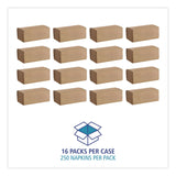 Boardwalk® Folded Paper Towels, 1-Ply, 9 x 9.5, Kraft, 250/Pack, 16 Packs/Carton (BWKSF4000K) Case of 16