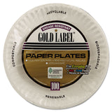 AJM Packaging Corporation Gold Label Coated Paper Plates, 9" dia, White, 100/Pack, 10 Packs/Carton (AJMCP9GOEWH) Case of 1000