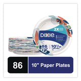 Dixie® Paper Plates with Soak-Proof Shield, 10" dia, Multicolor, 86/Pack (DXE15740) Pack of 86