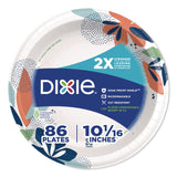 Dixie® Paper Plates with Soak-Proof Shield, 10" dia, Multicolor, 86/Pack (DXE15740) Pack of 86