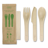 World Centric® NoTree Cutlery, Light Mediumweight, Fork/Knife/Spoon/Napkin, Paper, Natural, 250/Carton (WORASNTTN) Case of 250