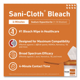 PDI® Sani-Cloth with Bleach Disinfecting Wipes, 7.5 x 15, Unscented, White, 65 Wipes/Canister, 6 Canisters/Carton (PDIP25784CT) Case of 390