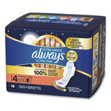 Always® Ultra Thin Overnight Pads with Wings, Size 4, Overnight Absorbency, 16/Pack, 6 Packs/Carton (PGC12851) Case of 6