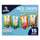 Quaker® Rice Crisps, Sweet and Savory Mix, Assorted Flavors, (7) 0.67 oz Bags, (8) 0.91 oz Bags (QKRQUA57840) Box of 15