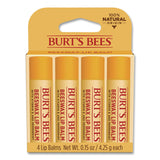 BURT'S BEES Beeswax Lip Balm, Original, 0.15 oz Stick, 4/Pack (BBT01198) Pack of 4