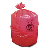 Heritage Healthcare Biohazard Printed Can Liners, Biohazard Infectious Waste, 16 gal, 1.3 mil, 24" x 32", Red, Flat Pack, 500/Carton (HERA4832PR) Case of 500