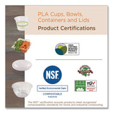 World Centric® PLA Salad Bowl Lids, 6.8" dia x 0.8" h, Clear, Plastic, 600/Carton (WORSBLCS32) Case of 600