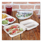 World Centric® Fiber Hinged Takeout Containers, Taco Box, 2 Compartments, 5.86 x 7.25 x 3.38, Natural, Sugarcane Fiber, 300/Carton (WORTOSCT2LFS) Case of 300