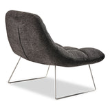 Adesso Bartlett Fabric Accent Chair, 40" x 33" x 33", Dark Gray Seat, Dark Gray Back, Silver Base (ADEGR200410) Each