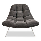 Adesso Bartlett Fabric Accent Chair, 40" x 33" x 33", Dark Gray Seat, Dark Gray Back, Silver Base (ADEGR200410) Each