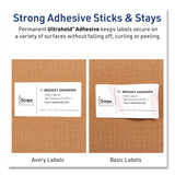 Avery® Waterproof Film Address Labels with Sure Feed Technology, Laser Printers, 2 x 4, White, 10 Labels/Sheet, 10 Sheets/Pack (AVE15513EA) Pack of 100