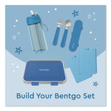 bentgo® Kids Stainless Steel Utensils, 5.7 Fork, 5.8 Spoon, 2 x 6 Case, Stainless Steel/Silicone, Blue (BEOBGKDUTSSB) Each