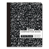 BAZIC® Products Composition Books, 1 Subject, Wide/Legal Rule, Black Marble Cover, (100) 9.75 x 7.5 Sheets (BAZ508) Each