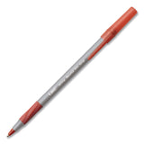 BIC® Round Stic Grip Xtra Comfort Ballpoint Pen, Easy-Glide System, Stick, Medium 1.2 mm, Red Ink, Gray/Red Barrel, 432/Carton (BICGSMG11REDCT) Case of 432